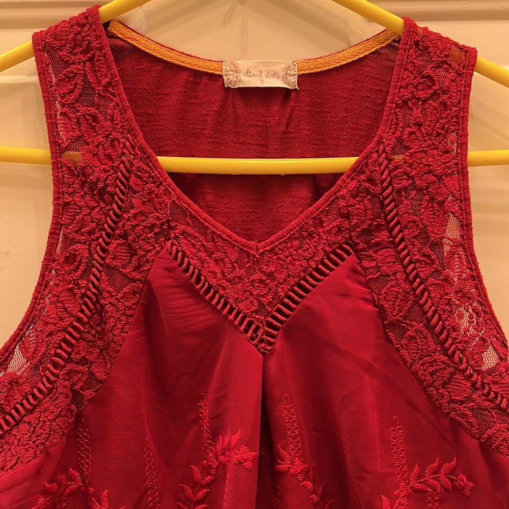 Altar’d State burgundy sleeveless shirt. - Picture 4 of 6